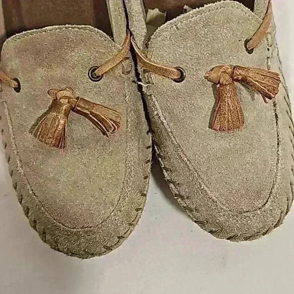 Soul of Africa womens shoe sz 8 mocassin tan wedge tussle suede beige mocassin - Picture 6 of 13